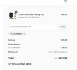 SUMMER80 coupon verification screenshot