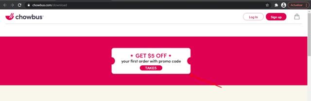 Chowbus checkout page showing Chowbus promo code box | Screenshot taken by SimplyCodes community member on Jan 20, 2022