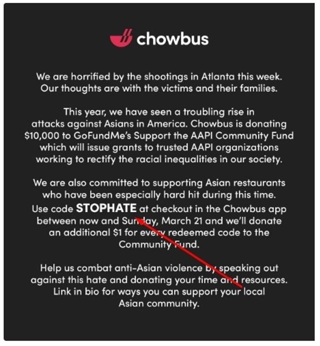 Chowbus checkout page showing Chowbus promo code box | Screenshot taken by SimplyCodes community member on Aug 21, 2021