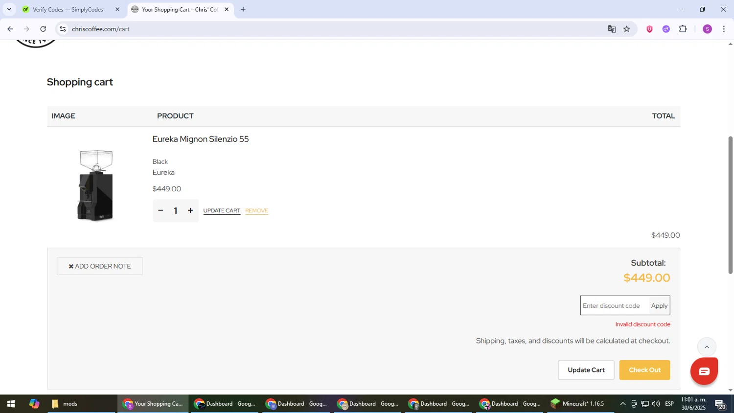 Chris' Coffee discount code screenshot showing code FIREWORKS15 applied at Chris' Coffee checkout page. Uploaded by SimplyCodes community member Son_Goku on Jun 30, 2025