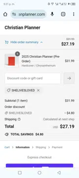 SHELIVESLOVED coupon verification screenshot