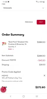 MOM15 coupon verification screenshot