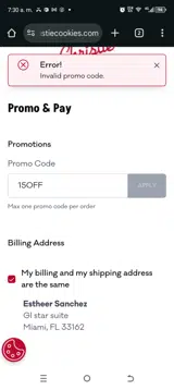 15OFF coupon verification screenshot