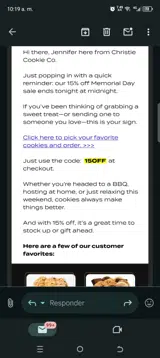 15off coupon verification screenshot