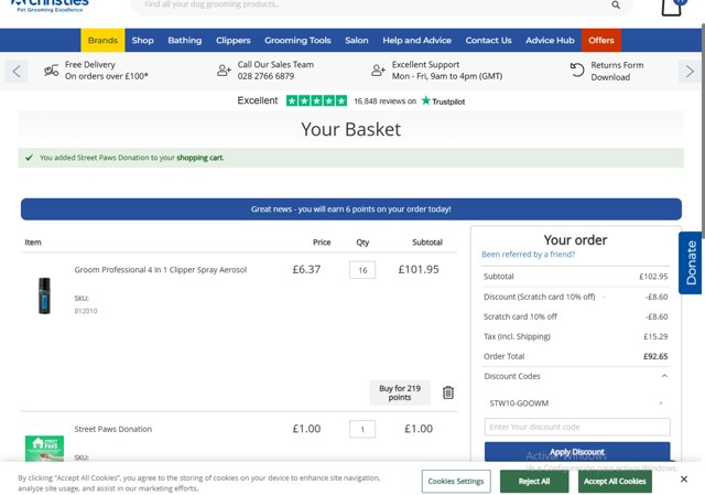 Christies Direct checkout page showing Christies Direct discount code box | Screenshot taken by SimplyCodes community member on Jan 28, 2025