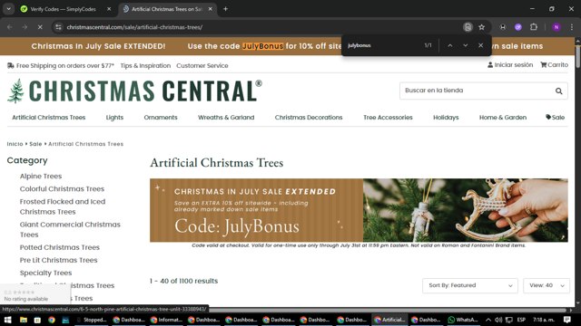 Christmas Central checkout page showing Christmas Central coupon code box | Screenshot taken by SimplyCodes community member on Jul 30, 2025