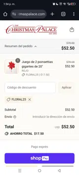 FLORAL25 coupon verification screenshot