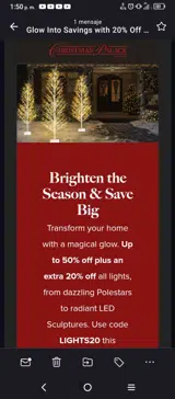 LIGHTS20 coupon verification screenshot