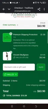 Hall23 coupon verification screenshot