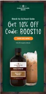 BOOST10 coupon verification screenshot