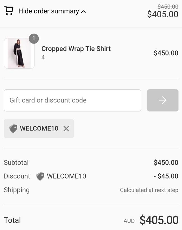 Christopher Esber checkout page showing Christopher Esber promo code box | Screenshot taken by SimplyCodes community member on Oct 20, 2020