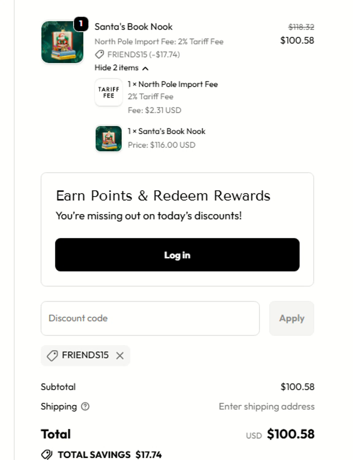 Christopher Radko discount code screenshot showing code FRIENDS15 applied at Christopher Radko checkout page. Uploaded by SimplyCodes community member usercode123 on Dec 9, 2025