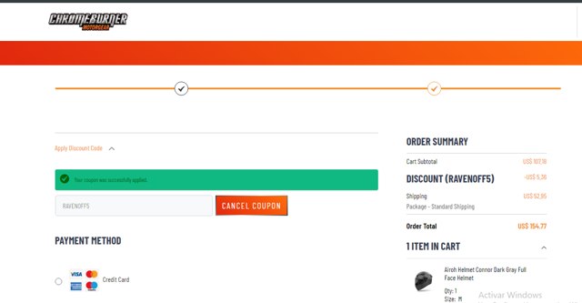 ChromeBurner checkout page showing ChromeBurner discount code box | Screenshot taken by SimplyCodes community member on Mar 29, 2024
