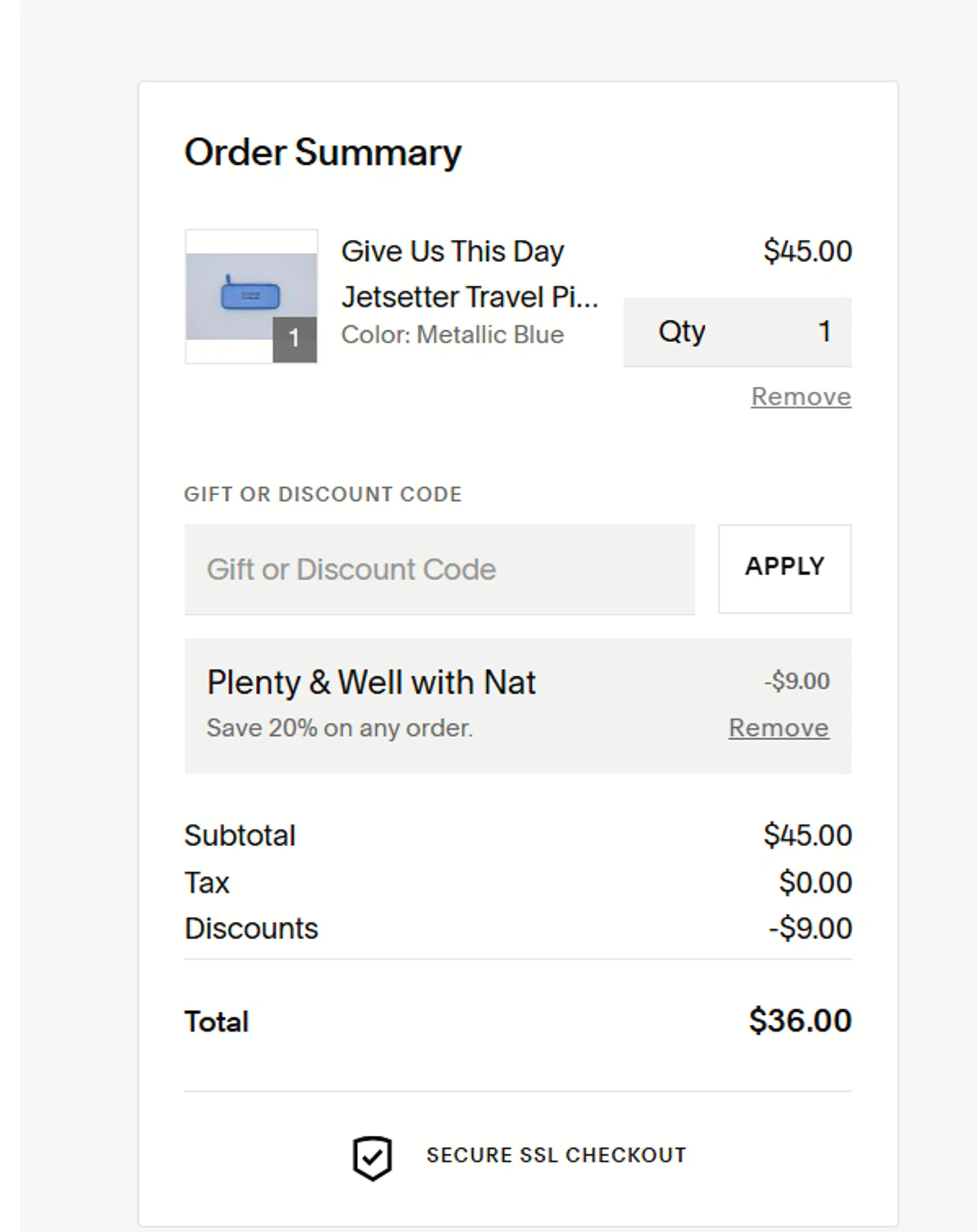 Chronically Chic promo code screenshot showing code NAT20 applied at Chronically Chic checkout page. Uploaded by SimplyCodes community member mangoBajito1543 on Jul 15, 2025