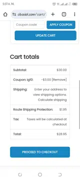 IG10 coupon verification screenshot