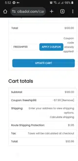 FREESHIP99 coupon verification screenshot