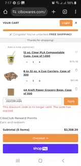CiboWares coupon verification screenshot