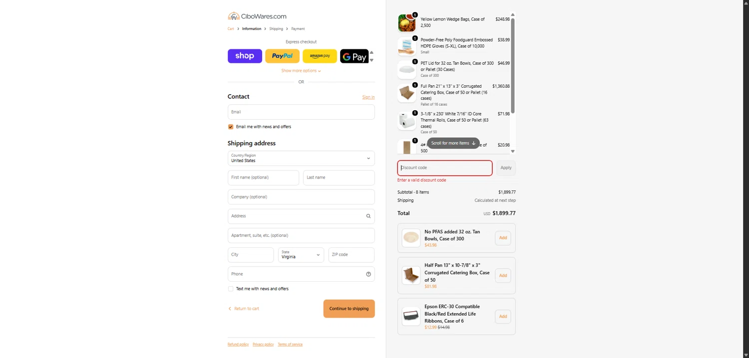 CiboWares promo code screenshot showing code SHADOW15 applied at CiboWares checkout page. Uploaded by SimplyCodes community member NobleWarden1688 on Feb 7, 2026