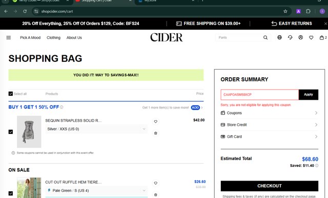 Cider Rabatt Code