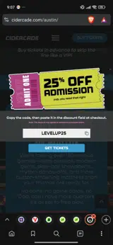 Cidercade coupon verification screenshot