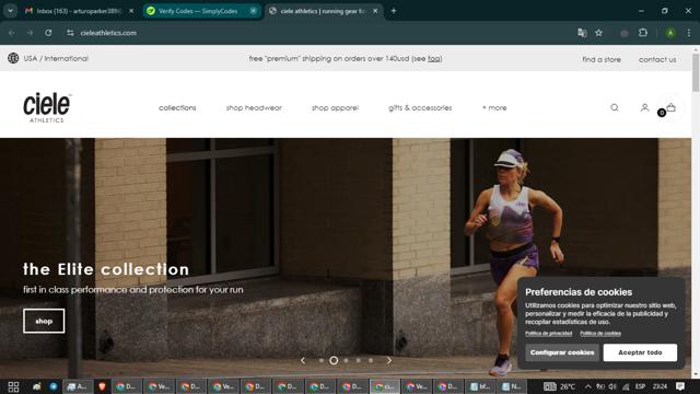Ciele Athletics checkout page showing Ciele Athletics discount code box | Screenshot taken by SimplyCodes community member on Jan 29, 2025