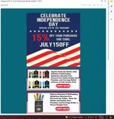 JULY15OFF coupon verification screenshot