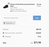 bootsfree coupon verification screenshot
