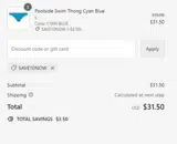 SAVE10NOW coupon verification screenshot