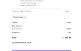 CUSTOM20 coupon verification screenshot