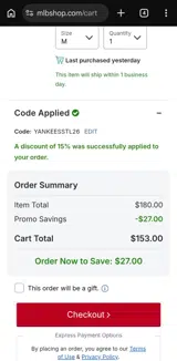 Cincinnati Reds coupon verification screenshot