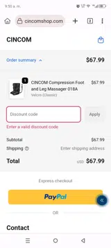 SEPTCARE15 coupon verification screenshot