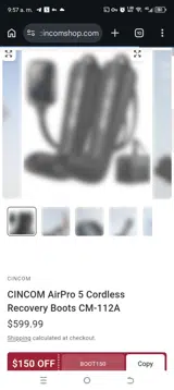 Boot150 coupon verification screenshot