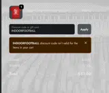INDOORFOOTBALL coupon verification screenshot