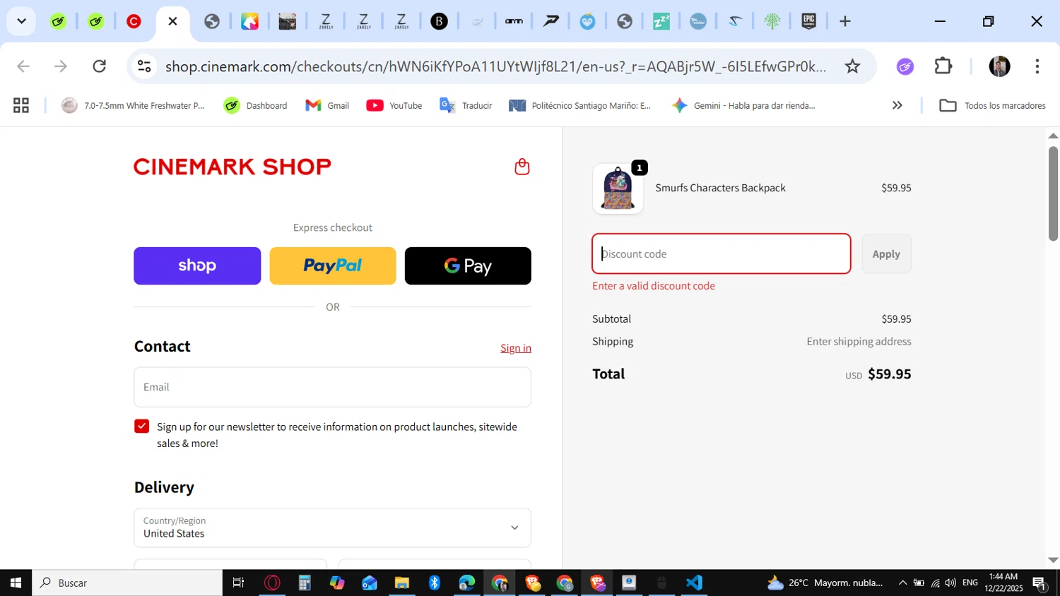 Cinemark Theatres promo code screenshot showing code WRAPUP applied at Cinemark Theatres checkout page. Uploaded by SimplyCodes community member KataldoMustafack on Dec 22, 2025