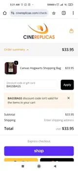 BAGSBAGS coupon verification screenshot