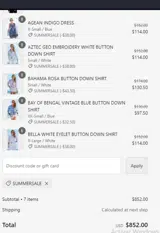 SUMMERSALE coupon verification screenshot