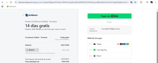 Circleboom checkout page showing Circleboom promo code box | Screenshot taken by SimplyCodes community member on Sep 14, 2025