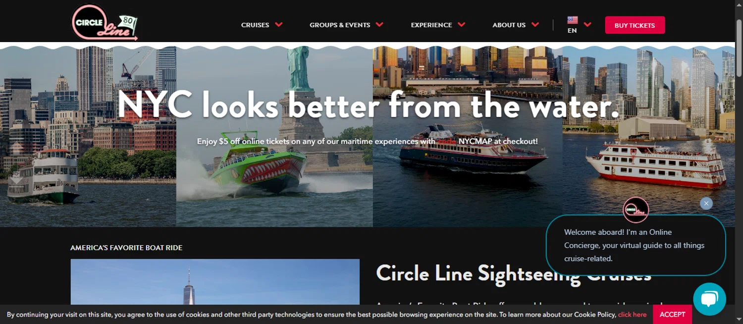 Circle-Line promo code screenshot showing code NYCMAP applied at Circle-Line checkout page. Uploaded by SimplyCodes community member 111111 on Jun 15, 2025