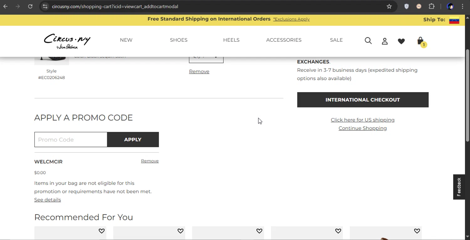 Circus NY promo code screenshot showing code WELCMCIRBSICKCPE applied at Circus NY checkout page. Uploaded by SimplyCodes community member xXSATOXx on May 2, 2025