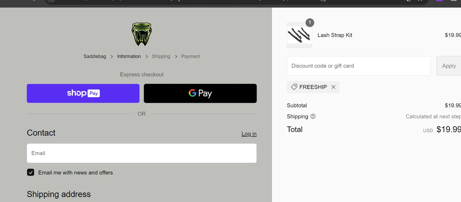Ciro 3d checkout page showing Ciro 3d discount code box | Screenshot taken by SimplyCodes community member on May 27, 2024