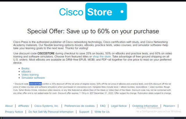 Cisco Press checkout page showing Cisco Press discount code box | Screenshot taken by SimplyCodes community member on Feb 5, 2025