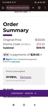 0YXBVL coupon verification screenshot