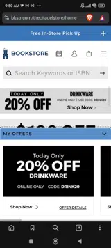 The Citadel Bookstore coupon verification screenshot