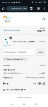 BLACKFRIDAY2024 coupon verification screenshot