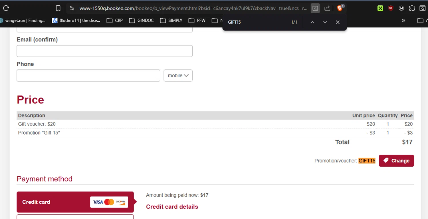 City Brew Tours promo code screenshot showing code GIFT15 applied at City Brew Tours checkout page. Uploaded by SimplyCodes community member RickhiK on Dec 22, 2025