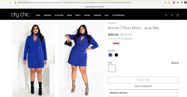 City Chic checkout page showing City Chic promo code box | Screenshot taken by SimplyCodes community member on May 14, 2024