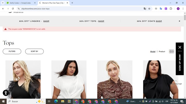 City Chic checkout page showing City Chic promo code box | Screenshot taken by SimplyCodes community member on Nov 4, 2024
