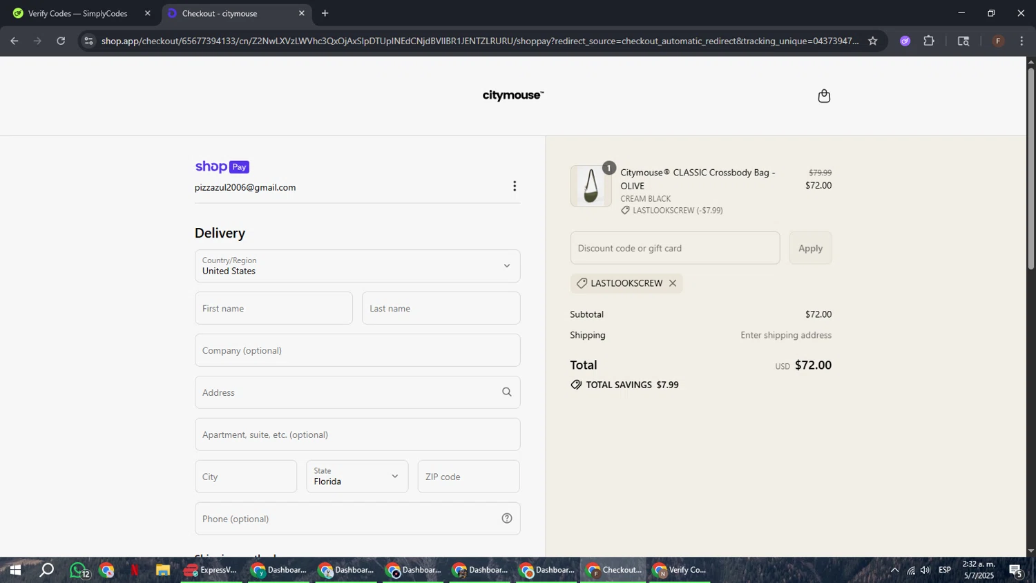 citymouse discount code screenshot showing code LASTLOOKSCREW applied at citymouse checkout page. Uploaded by SimplyCodes community member ExtraordinaryHunter3076 on Jul 5, 2025