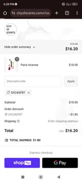 DX24QFBT coupon verification screenshot