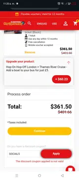 SOCIAL5 coupon verification screenshot